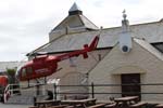 red helicopter at the visitor centre